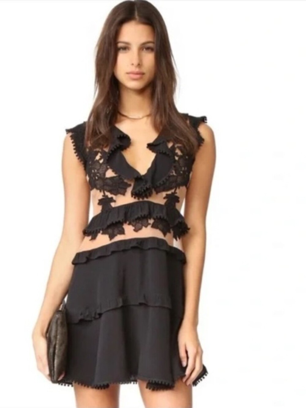 For Love & Lemons Laney Lou Dress Black Size Medium